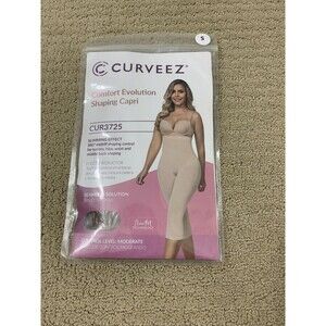 Curveez Brown Mocha high waist Comfort Evolution Shaping Capri Legging Sz S New